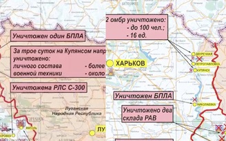 Bản đồ Nga mới công bố hé lộ nhiều chi tiết thực địa quan trọng ở Ukraine