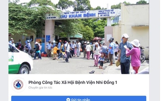 Giả mạo fanpage của Bệnh viện Nhi đồng 1 để... xin tiền