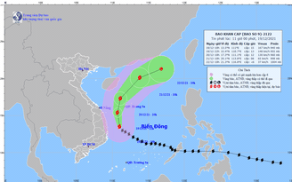 Bão số 9: Dự báo ngày 20.12, tâm bão ngay trên quần đảo Hoàng Sa