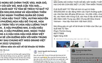 Mở tài khoản riêng qua từng đợt vận động từ thiện