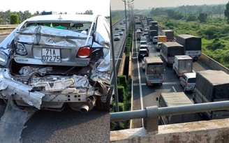 Tai nạn trên cao tốc TP.HCM - Trung Lương, giao thông ùn tắc hơn 8 km