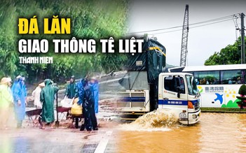 Mưa lớn ở Đà Nẵng: Đá lăn đường lên bán đảo Sơn Trà, nhiều tuyến đường tê liệt