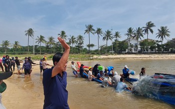 Chìm thuyền, cha con ngư dân Quảng Bình bơi hơn 1 km mới vào đến bờ