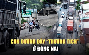Con đường Hoàng Văn Bổn đầy thương tích vẫn 'cõng' nhiều xe cộ