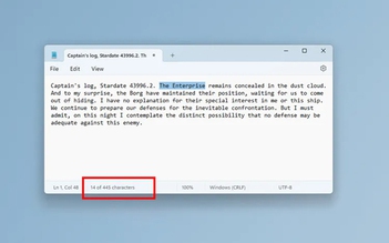 Notepad có bộ đếm ký tự sau 40 năm