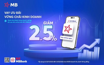 MB giảm 2,5% lãi suất cho doanh nghiệp khi vay qua kênh Online