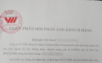 Vietnamobile gây khó dễ cho khách hàng muốn chuyển mạng, giữ số