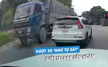 Xe Honda CR-V vượt kiểu ‘tự sát’, suýt gây tai nạn liên hoàn: Dân mạng phẫn nộ!