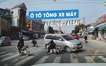 Ô tô Toyota Innova tông xe máy sang đường ẩu: Ai đúng, ai sai?