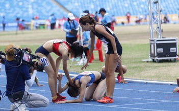 Gục ngã ở vạch đích, kịch tính vượt qua đối thủ để giành vàng