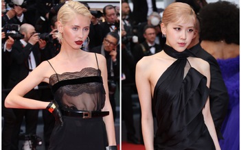 Con gái Jude Law diện đồ táo bạo, đọ sắc Rosé (BlackPink) trên thảm đỏ Cannes
