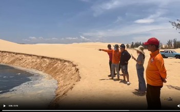 Bình Thuận: Đồi cát Khu du lịch Bàu Trắng bỗng dưng sạt lở, nước sủi bọt