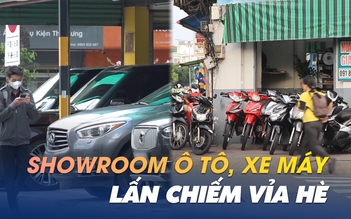 Vỉa hè ở TP.HCM bất đắc dĩ thành ‘sàn diễn’ cho các showroom ô tô, xe máy