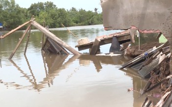 Sạt lở tuyến sông Bạc Liêu - Cà Mau, 96 căn nhà bị sụp, nứt
