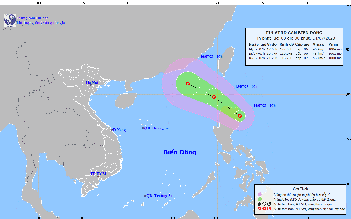 Áp thấp nhiệt đới mạnh cấp 6 gần Biển Đông