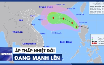 Áp thấp nhiệt đới trên Biển Đông đang mạnh lên, sức gió mạnh cấp 6-7