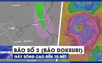 Bão số 2 (bão Doksuri) giật cấp 16, gây sóng cao đến 10 mét