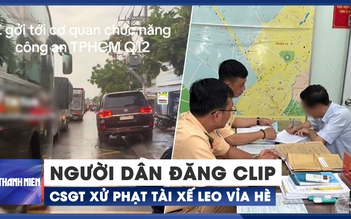 Từ clip người dân cung cấp, CSGT TP.HCM xử phạt tài xế ô tô leo vỉa hè