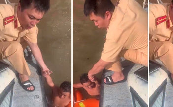 Hải Phòng: Cảnh sát đường thuỷ cứu sống thuyền viên rơi xuống sông Cấm, bị nước cuốn