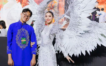 Nam sinh lớp 8 với trang phục 'Cò ơi' tại Miss Grand Vietnam 2023