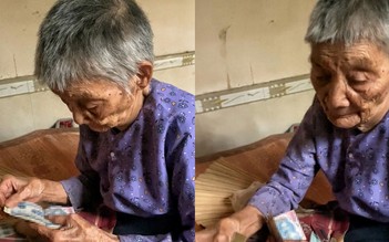 Ấm áp giây phút cụ bà 90 tuổi lấy tiền dành dụm cho cháu sang Nhật