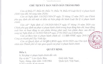 Tây Ninh: Xử phạt người mạo danh 'nhà báo'