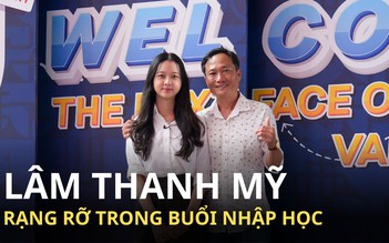 Lâm Thanh Mỹ rạng rỡ trong buổi nhập học tại Trường ĐH Văn Lang