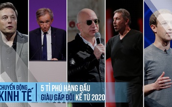 5 tỉ phú hàng đầu giàu gấp đôi kể từ 2020