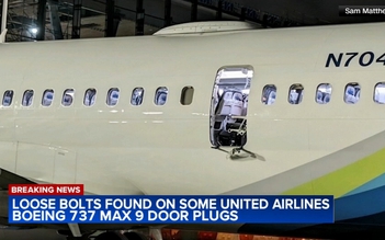 Hãng United Airlines phát hiện nhiều máy bay Boeing 737 MAX 9 bị lỏng ốc vít