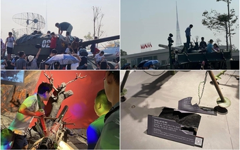 Trèo xe tăng, hiện vật ở Bảo tàng Lịch sử Quân sự Việt Nam gây bức xúc