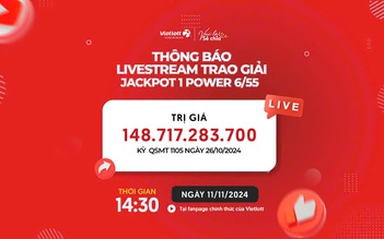 Trao giải Vietlott Jackpot Power 6/55 - Kỳ quay số 1105 trị giá hơn 148 tỉ đồng