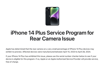 Apple công bố sửa chữa miễn phí lỗi camera trên iPhone 14 Plus