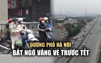 Đường phố Hà Nội bất ngờ vắng vẻ trong ngày làm việc cuối cùng trước tết