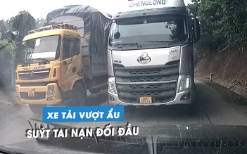 Kinh hoàng xe 'siêu trường - siêu trọng' vượt ẩu trên đèo, suýt gây tai nạn