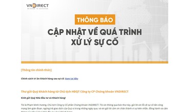 HNX kết nối trở lại với chứng khoán VNDirect