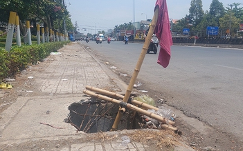 Hố nguy hiểm ven đường