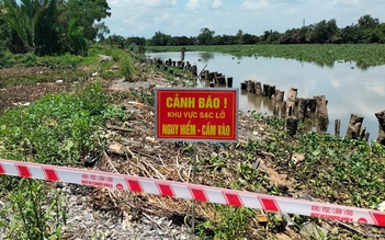 Long An: Sạt lở đê Vàm Cỏ Tây nhiều lần, đe dọa 1.700 ha đất sản xuất