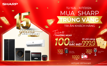 Mừng sinh nhật 15 năm, Sharp tặng vàng tri ân khách hàng