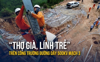 Trên công trường đường dây 500kV mạch 3: 'Thợ già, lính trẻ' dồn sức về đích