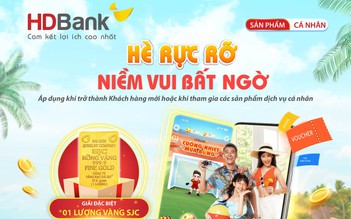 HDBank tặng một lượng vàng SJC cho khách hàng mỗi tháng 