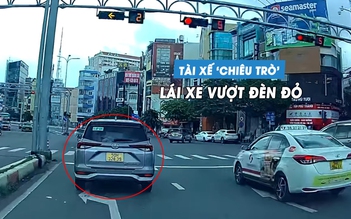 Tài xế xe công nghệ 'chiêu trò', cố vượt đèn đỏ suýt gây tai nạn trên phố