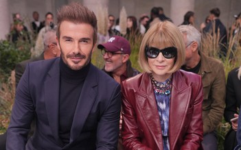 David Beckham dự show Boss cùng 'bà hoàng thời trang' Anna Wintour