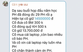 Giáo viên tiểu học 'xin hỗ trợ cái laptop', phụ huynh bức xúc