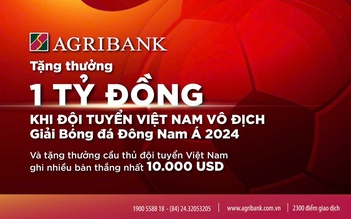 Agribank sẽ trao thưởng 1 tỉ đồng khi Đội tuyển Việt Nam vô địch AFF Cup 2024