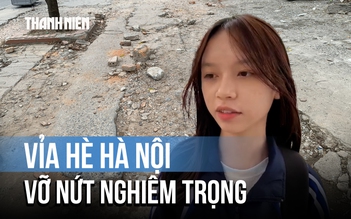 Nhiều vỉa hè ở Hà Nội lại xuất hiện nứt vỡ, sụt lún