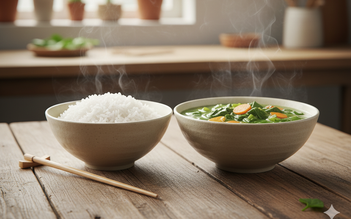 Ngày mới với tin tức sức khỏe: Ăn cơm, uống canh, có làm loãng dịch tiêu hóa?