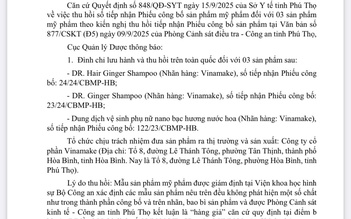 Thu hồi toàn quốc 3 mỹ phẩm là hàng giả