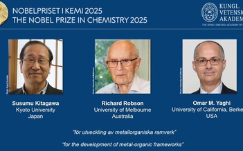 Nobel Hóa học 2025 vinh danh công trình phát triển khung kim loại hữu cơ