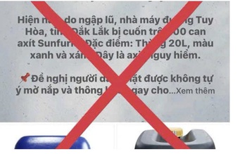 100 can axit sunfuric trôi nổi trong nước lũ: Thực hư thông tin có người chết khi lặn