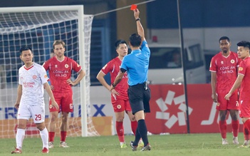 Trần Đình Trọng bị thẻ đỏ khiến CLB CAHN thua ngược, trọng tài gây tranh cãi